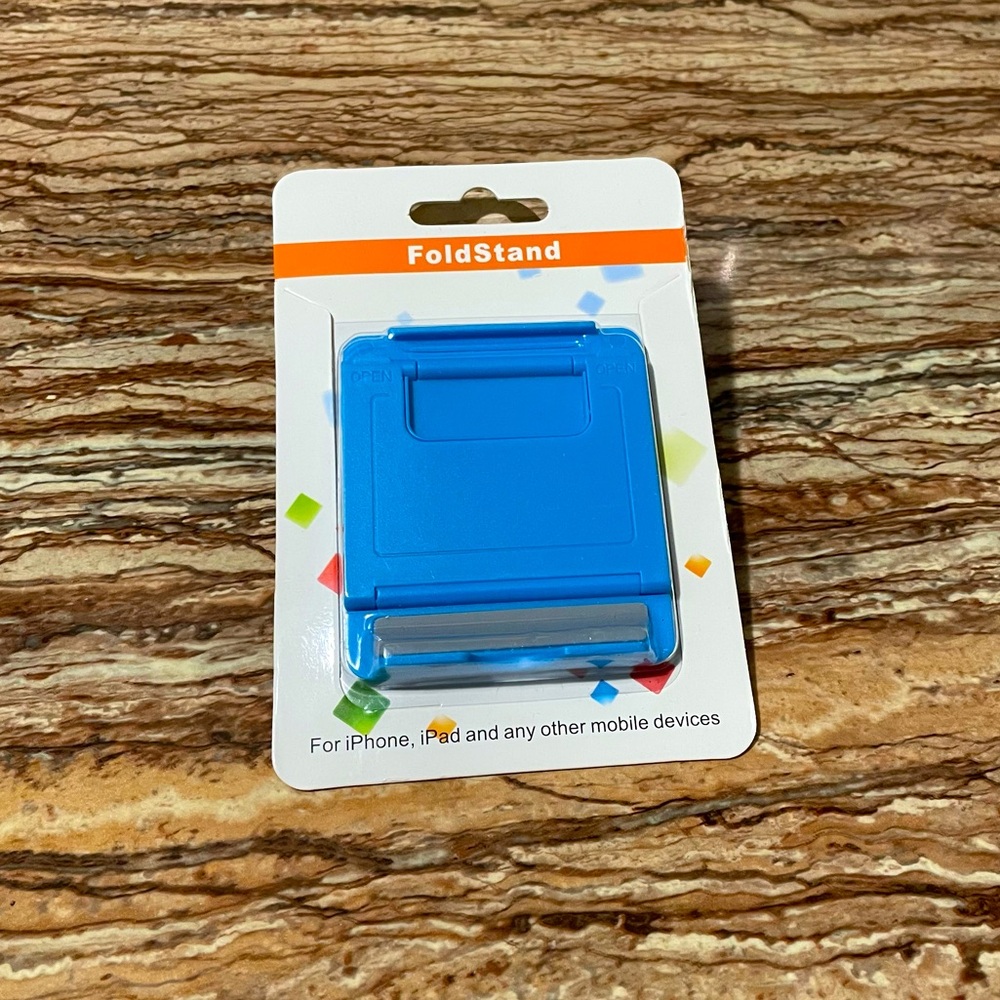 Blue Foldable Adjustable iPhone iPad Smartphone Universal Mobile Device Holder